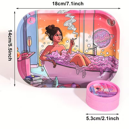 Kit Tabuleiro e Grinder Rosa 2