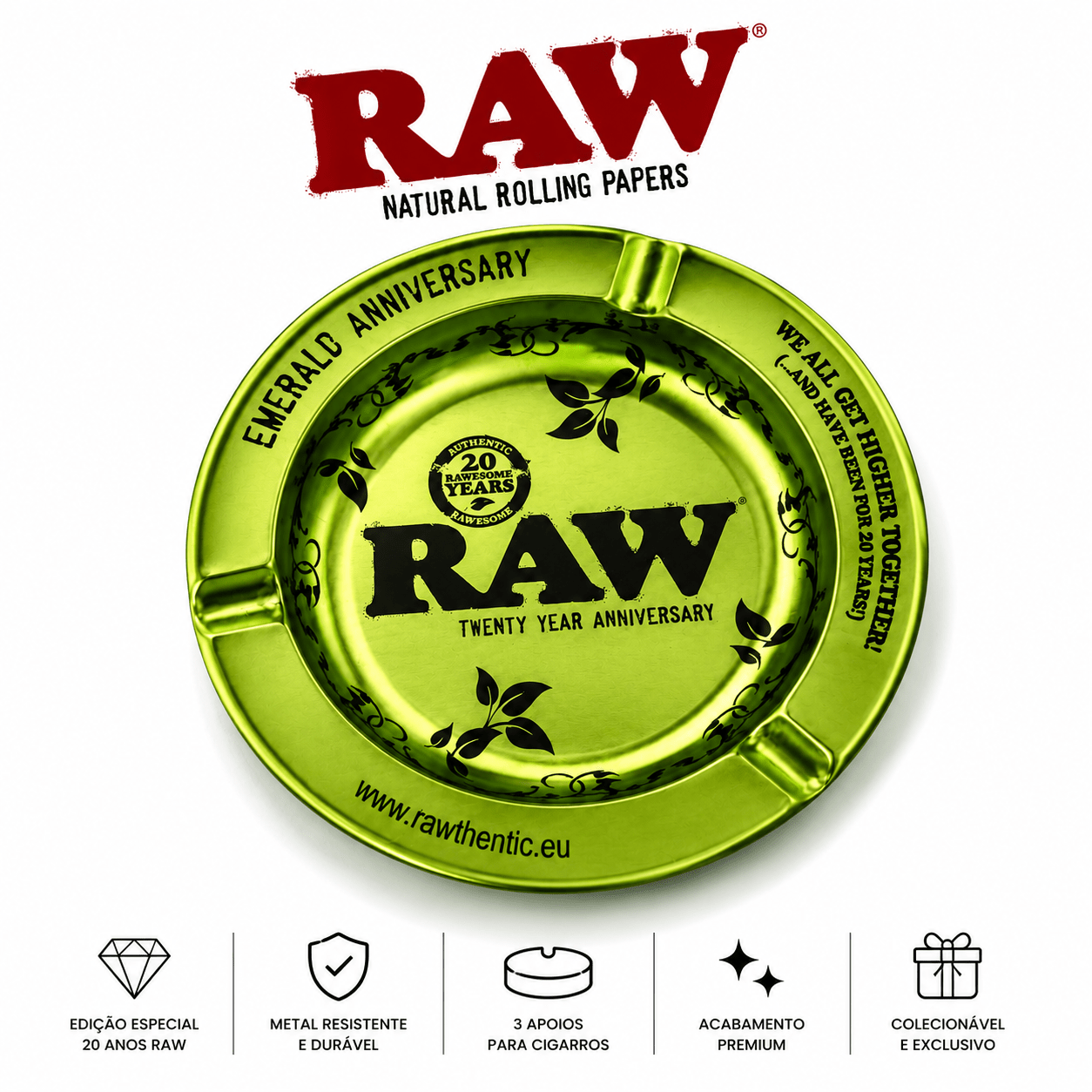 Raw Cinzeiro Emerald - CBD Portugal - CBDLegalPT
