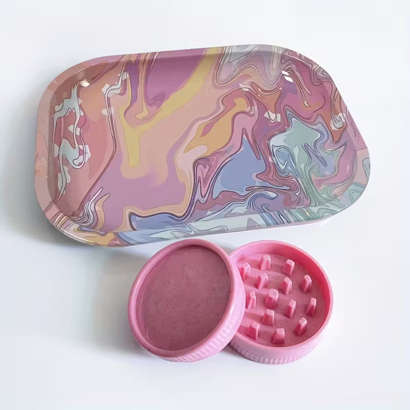 Kit Tabuleiro e Grinder Rosa