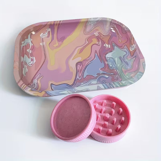 Kit Tabuleiro e Grinder Rosa