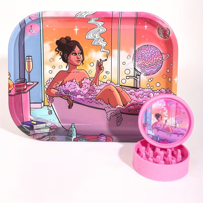 Kit Tabuleiro e Grinder Rosa 2