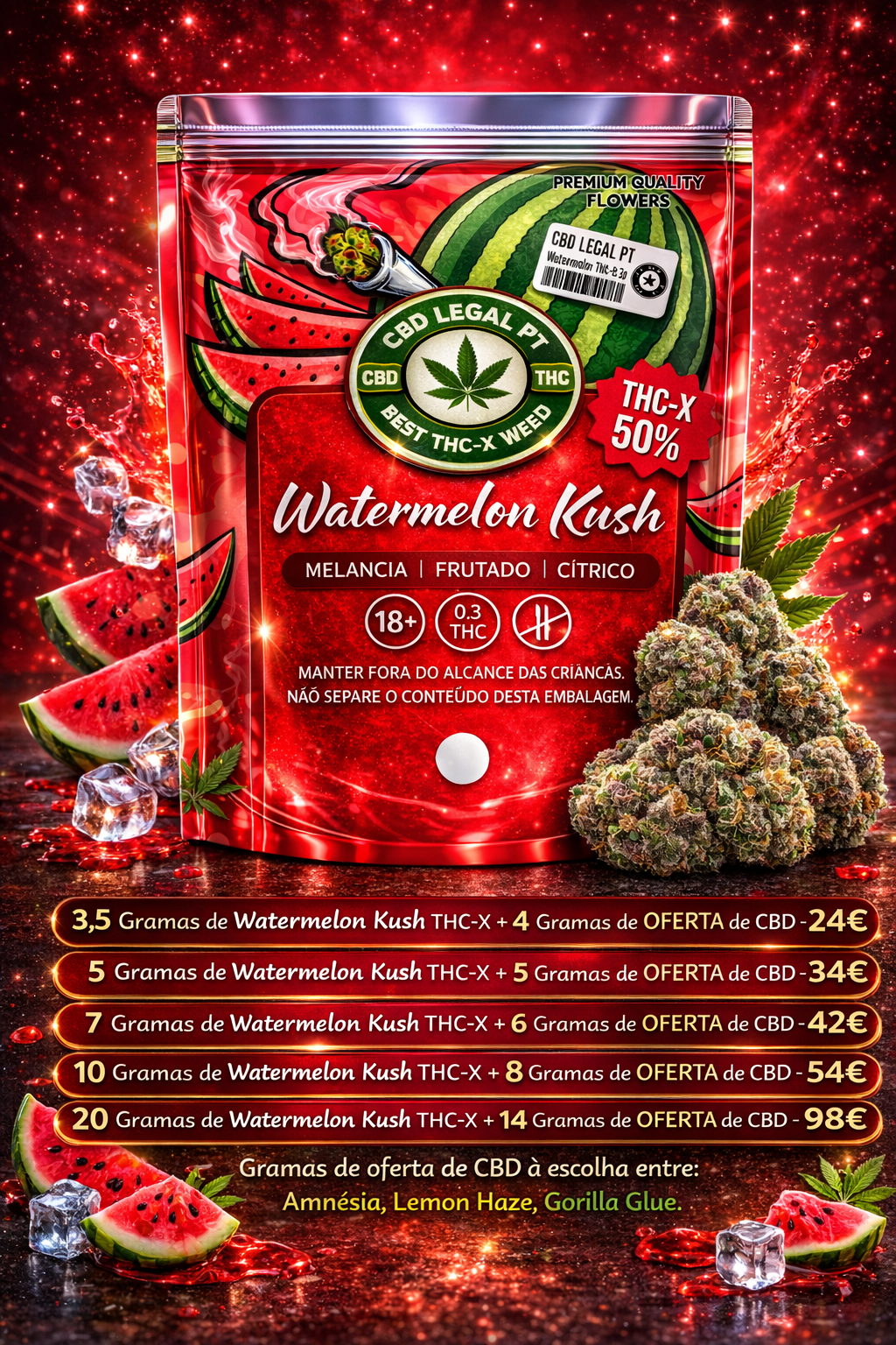 Watermelon Kush THC-X — Lista de preços — CBDLegalPT